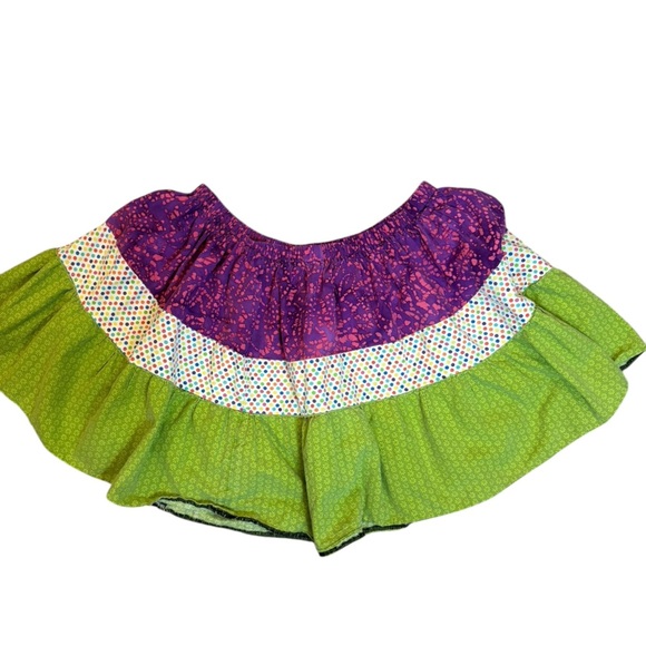 Multicolored Mini Bubble Skirt with Tiered Design for Casual Wear - Picture 9 of 10